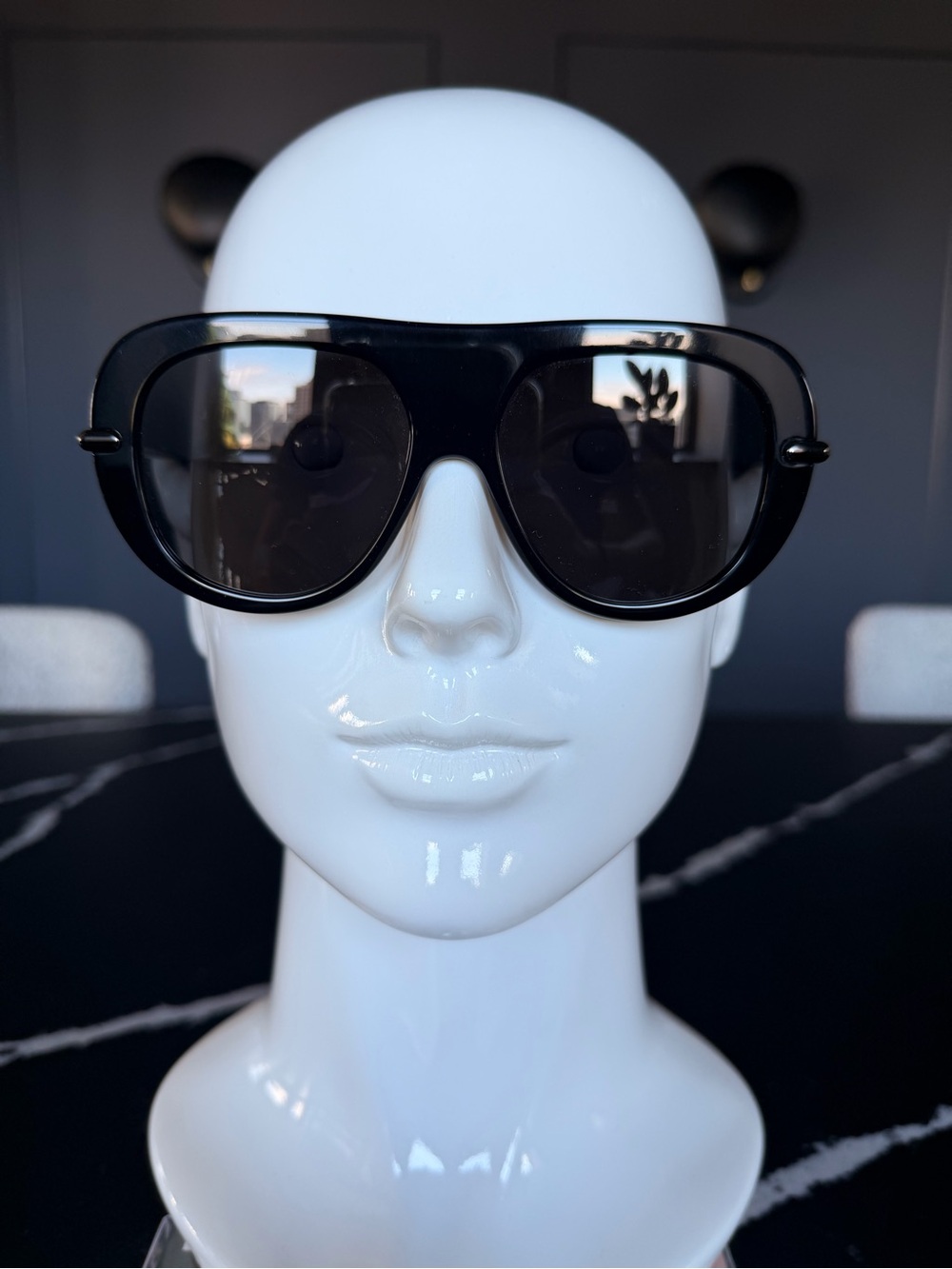 Loewe Black Oversized Aviator Sunglasses